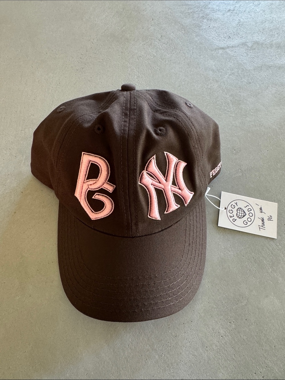 NWT PEGGY GOU NY CAP BROWN PINK